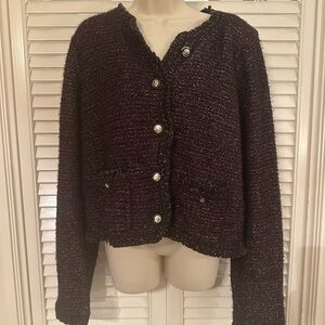 White House Black Market Deep Purple Cardigan